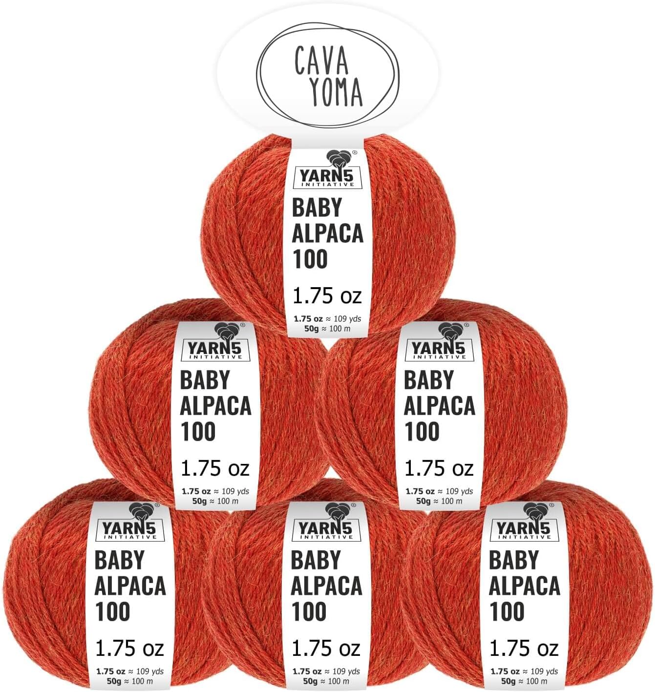 100% Baby Alpaka Yarn DK (6 Balls per Bag) Melange - Orange