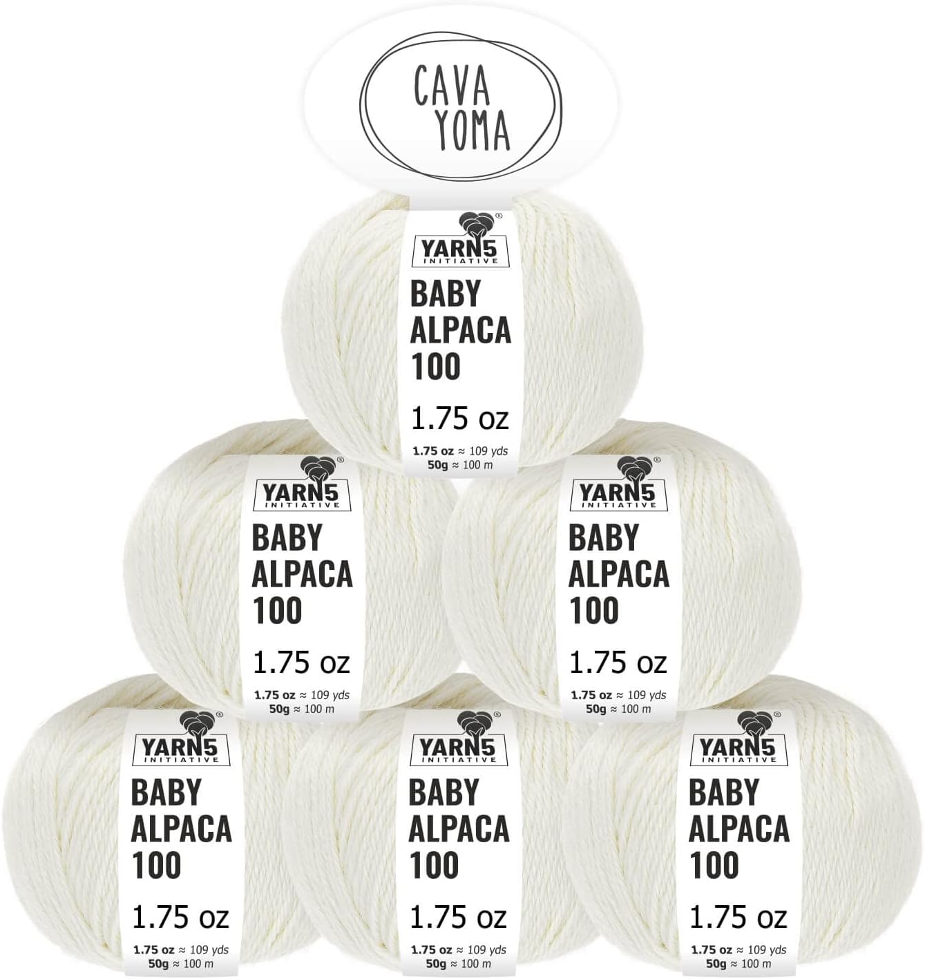 100% Baby Alpaka Yarn DK (6 Balls per Bag) Natural - Raw White