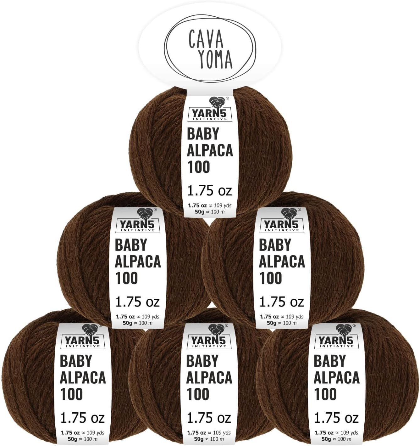 100% Baby Alpaka Yarn DK (6 Balls per Bag) Natural - Pekan Brown