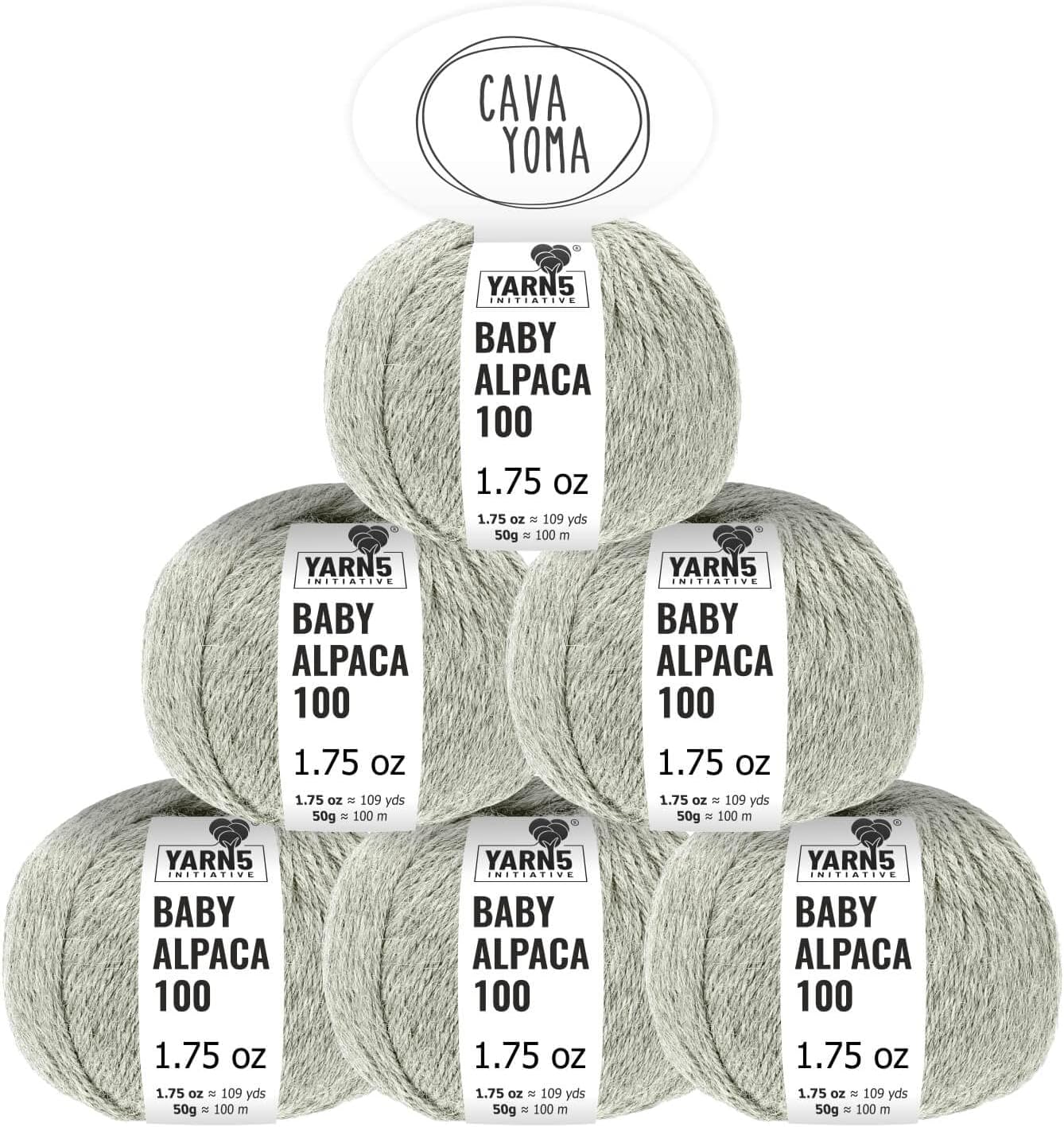 100% Baby Alpaka Yarn DK (6 Balls per Bag) Natural - Silver Gray