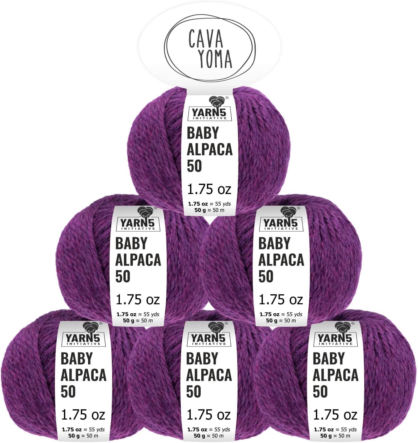 100% Baby Alpaka Yarn BULKY (6 Balls per Bag) Melange - Orchid Purple