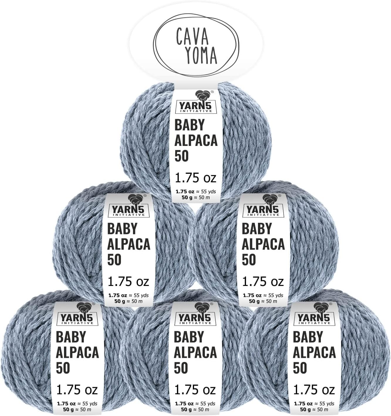 100% Baby Alpaka Yarn BULKY (6 Balls per Bag) Melange - Royal Blue