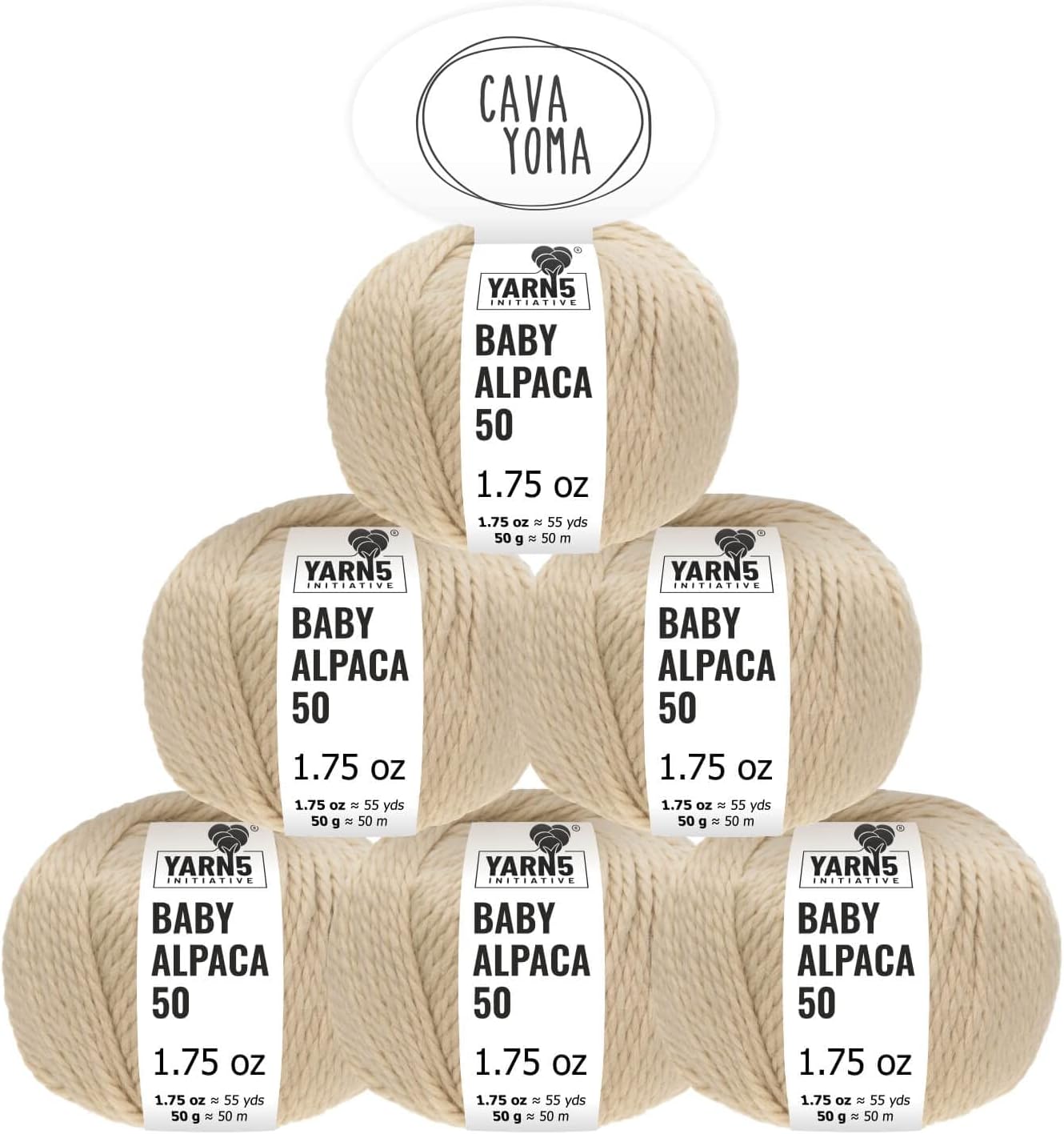 100% Baby Alpaka Yarn BULKY (6 Balls per Bag) Natural - Sandcastle Beige