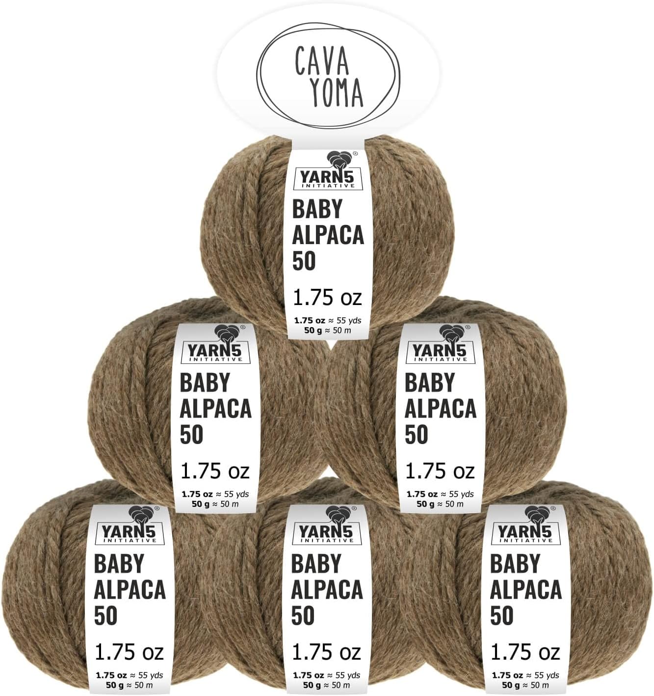 100% Baby Alpaka Yarn BULKY (6 Balls per Bag) Natural - Chestnut Brown